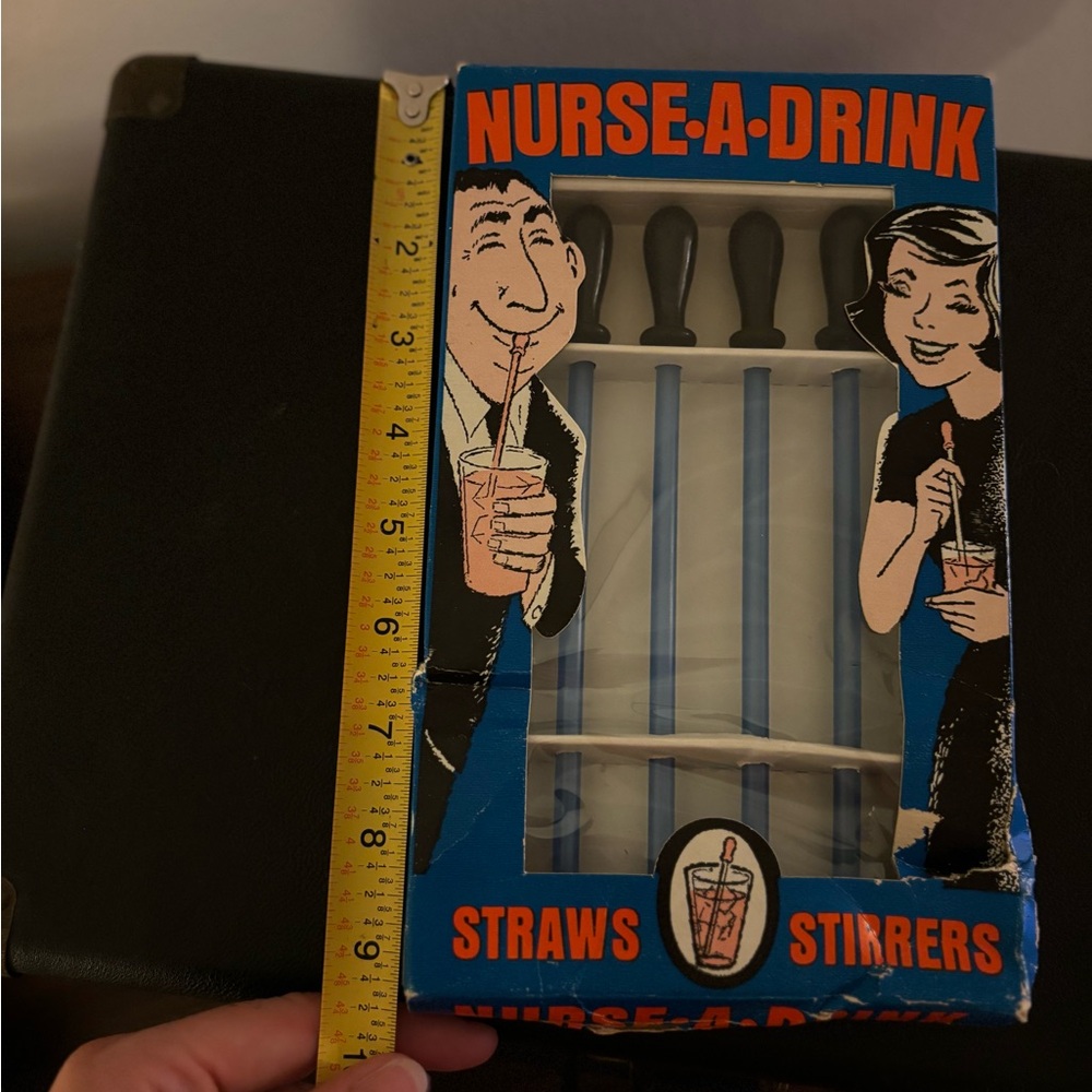 Vintage Novelty Straws / Stirrers - Nurse-A-Drink - original box